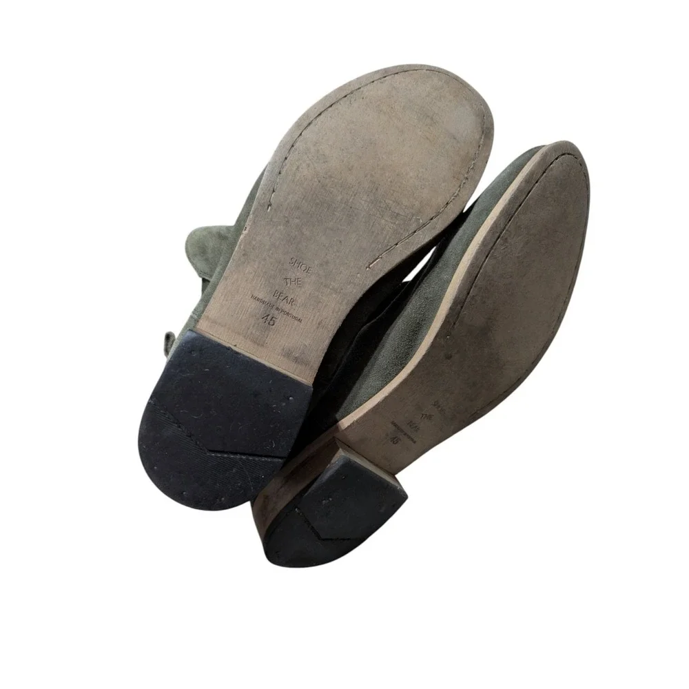 New Mens The Shoe Bear Dev Chelsea Olive Green Suede Ankle Boots Size 45 US 12‎